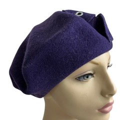 Bel Cappelli Frenchy Beret Purple 10.5” Boiled 100% Wool One Size Women’s Hat
