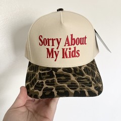 NWT Sorry About My Kids Leopard Print Snapback Hat Boutique Baseball Cap
