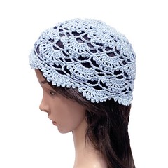 Handmade Crochet Hollow Knitted Lace Flower Hat Headgear Caps Summer Beanie