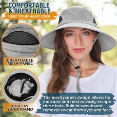 Men Women Wide Brim Sun Hat UV Protection Summer Boonie Bucket Cap for Outdoor