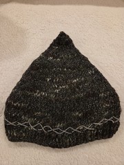 Rosamunda Italia Merino Wool Knit Beanie Hat Gray Green Brown Beaded Italy