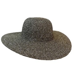 Eddie Bauer Floppy Sun Hat Womens S/M Wide Brim Paper Polyester Brown Gold NWT