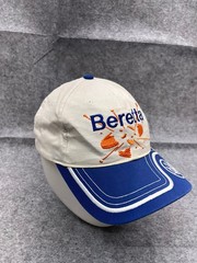 Beretta Hat Cap Strap Back Adult One Size White Blue Cotton Polyester Blend