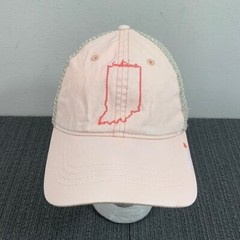 Indiana State Trucker Hat Baseball Cap Womens OSFM Peach Tan Mesh Back Home Free