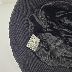 April Cornell Black Corduroy Bucket Hat Floral Rayon Lining Vintage Cottagecore.
