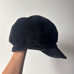 Scala Pronto Women’s Black Velvet Newsboy Cap, Rhinestone Accent, One Size Y2K