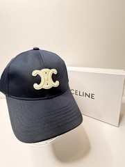 Celine Triomphe Navy Blue Adjustable Baseball Cap Women’s Medium
