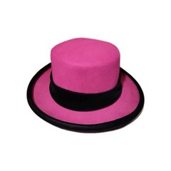 Importina Commodore Felt Fuchsia Pink Hat Black Velvet Band & Rim Size Small