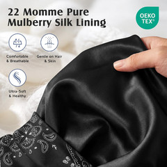 Mulberry Silk Hair Bonnet for Sleeping Women Men, Real Silk Lining, Not Satin, S