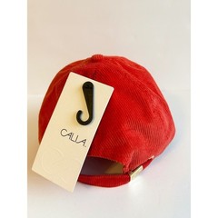 CALIA Women Red Corduroy Baseball Cap Adjustable Hat Logo Embroidery NEW