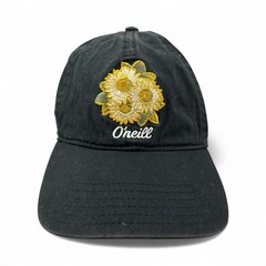 O’Neill Surf Embroidered Sunflower Black Adjustable Women’s Hat Cap