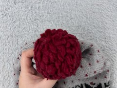 Beanie Toque Adult One Size Gray Red Fair Isle Knit 100% Wool Made USA Ski Pom