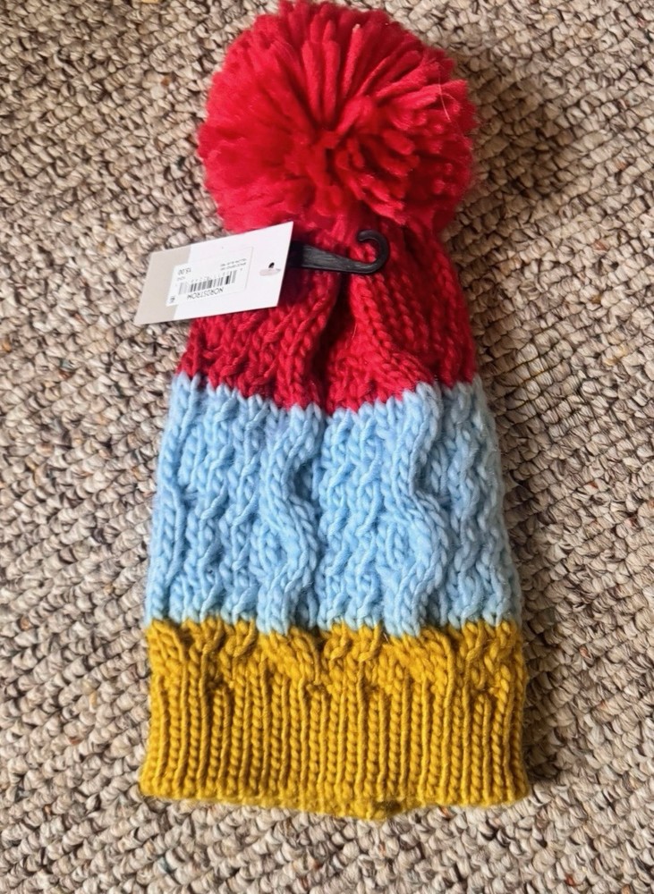 BP. Interchangable Pom Cuffed Beanie Hat Women’s One Size YELLOW BLUE RED NONE