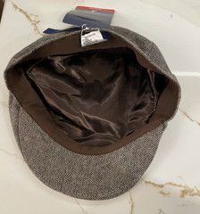 Kangol Newsboy Hat Geez Cap Adult Medium Herringbone Brown White Wool Blend New