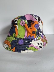 Urban Outfitters Retro 70s Floral Bucket Hat Psychedelic Flower Power Canvas