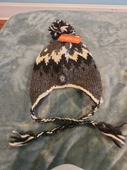 Handknitted Icewear Grey Wool Winter Hat