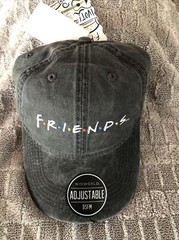 FRIENDS TV Show Dad Hat Cap Distressed Black Jean Worn Look Bioworld Adjustable