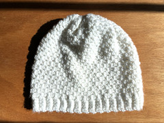 Handmade Crochet Soft & Cozy Snowball Beanie Hat White Adult S/M Free Shipping