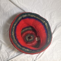 vintage Royal Stewart tartan bucket hat 100% mohair wool made in Scotland.