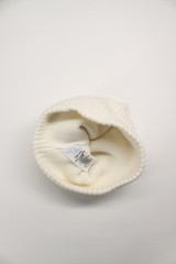 Basic white rib knit cuff recycled polyester winter cap