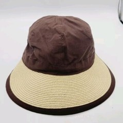 August Accessories Double Up Framer Hat Natural/Brown NWT Cotton Paper