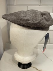Kangol Newsboy Hat Geez Cap Adult Medium Herringbone Brown White Wool Blend New
