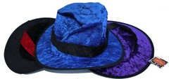 12″ Velvet Top Crush Hat Magician Vampire Steampunk Snowman 6″ High Halloween