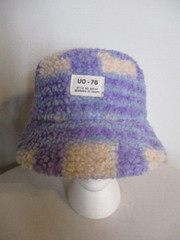 Urban Outfitters UO Bucket Hat Purple/Blue/Cream Cloud Plush Sherpa Fleece O/S