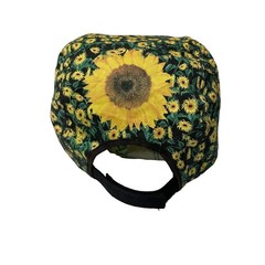 Sunflower Baseball Cap Black Yellow All Over Print Strapback Adjustable Hat