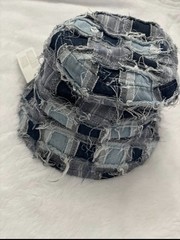 Urban Outfitters Patchwork Denim Bucket Hat Blue Distressed NEW With Tags