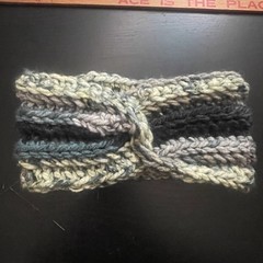 Handmade Crochet Green Blue Ear Warmer – Women’s Winter Headband – New & Cozy