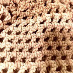 Handmade Crochet Beanie Unisex Slouchy Ombre Cream Rose Boho Cozy Knit Hat Gift