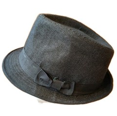 Fedora Hat Polyester Cotton Woven With Bow Size L/XL Unisex