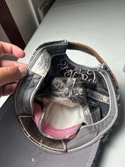 True Religion Distressed Multicolor Vintage Denim Cap Hat women Snapback