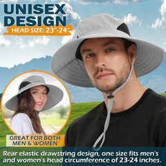 Men Women Wide Brim Sun Hat UV Protection Summer Boonie Bucket Cap for Outdoor