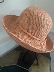 HELEN KAMINSKI WENDY 10 RAFFIA HAT NEW/TAG ORANGE SELENITE/NATURAL