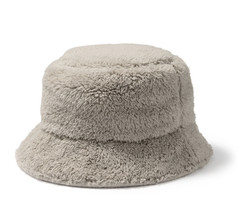MUJI Fuzzy Furry Bucket Hat, Recycle Polyester Boa, Brown, One Size, Free Ship