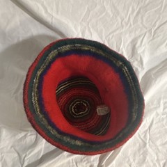 vintage Royal Stewart tartan bucket hat 100% mohair wool made in Scotland.