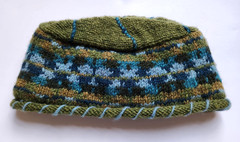 Lost Horizons Wool Beanie Hat Aztec Fair Isle Hand Knit Nepal