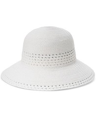 Giani Bernini Open Inset Band Straw Cloche Hat Women’s One Size White