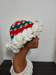 Mistletoe Crochet Ruffle Bucket Hat