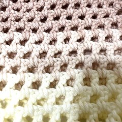 Handmade Crochet Beanie Unisex Slouchy Ombre Cream Rose Boho Cozy Knit Hat Gift