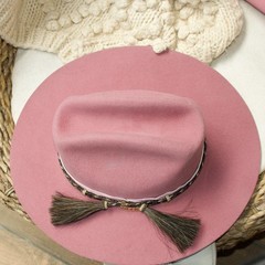LILA Nodal Cowboy Flat-Brim Wool Hat