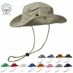 Mens Womens Summer Boonie Bucket Hat 100% Cotton Sun Safari Fishing Outdoor Cap