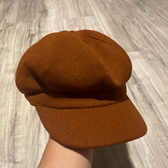 Women’s Brown Wool Felt Newsboy Cap, Solid Casual Fall/Winter Hat Size 38