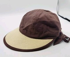 August Accessories Double Up Framer Hat Natural/Brown NWT Cotton Paper