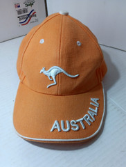 Adjustable Cap Hat Orange – Kangaroo – Australia – Down Under Fashion Strapback