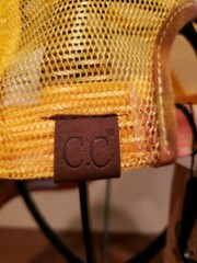 CC Tie Dyed High Bun Ponytail Hat Mustard Color SUPER CUTE Spring Hat