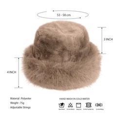 Fluffy Fur Bucket Hat – Warm Fisherman Plush Winter Hat Women Thick Furry Faux