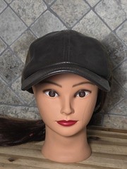 Dorfman Pacific Company Scala Classic Hand Made Faux Leather Hat / Cap VTG